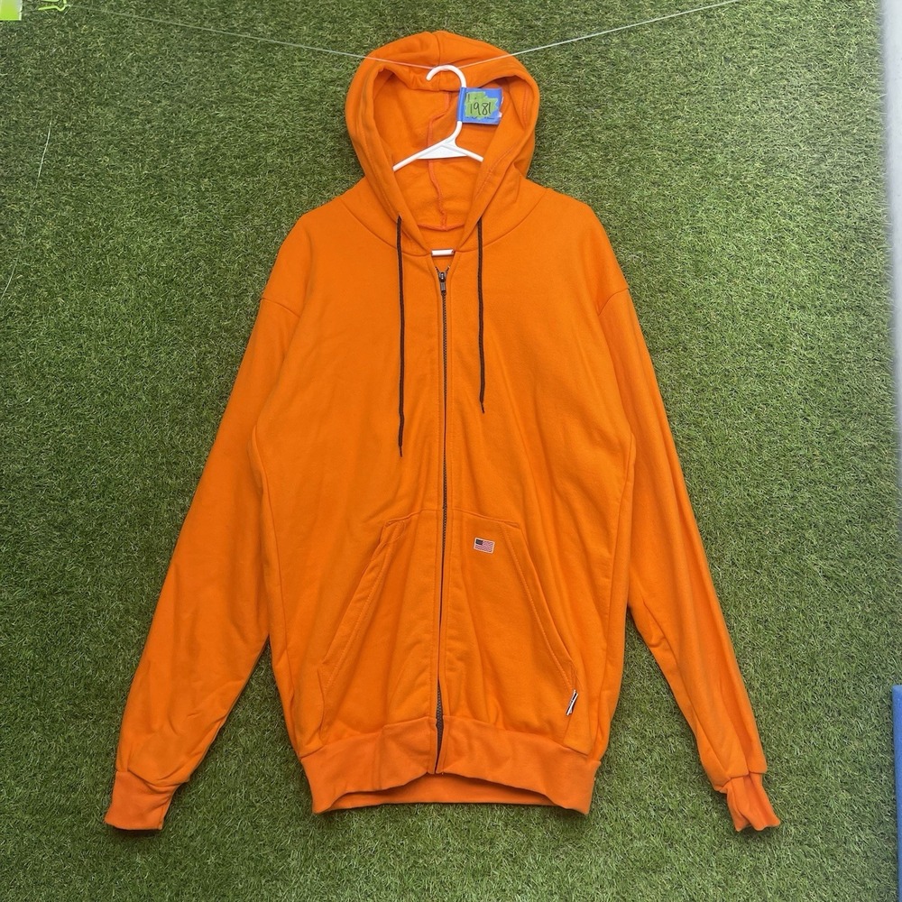 Union Line Jacket Mens Medium FR Fire Resistant Hoodie Arc Rating Work Hi-Viz
